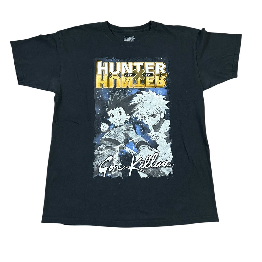 Hunter x Hunter Gon and Killua T-Shirt Mens XL Short Sleeve Black Anime Cotton